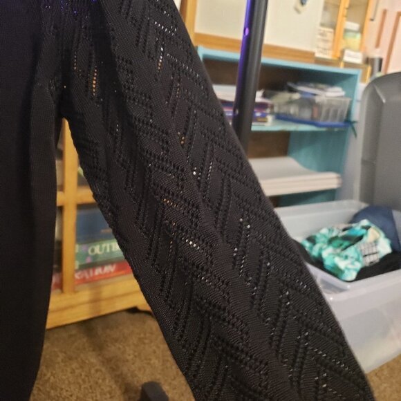 MADISON Black Cardigan Sweater with Sheer back - Picture 9 of 12